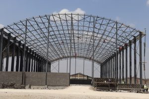 Large steel structure under construction