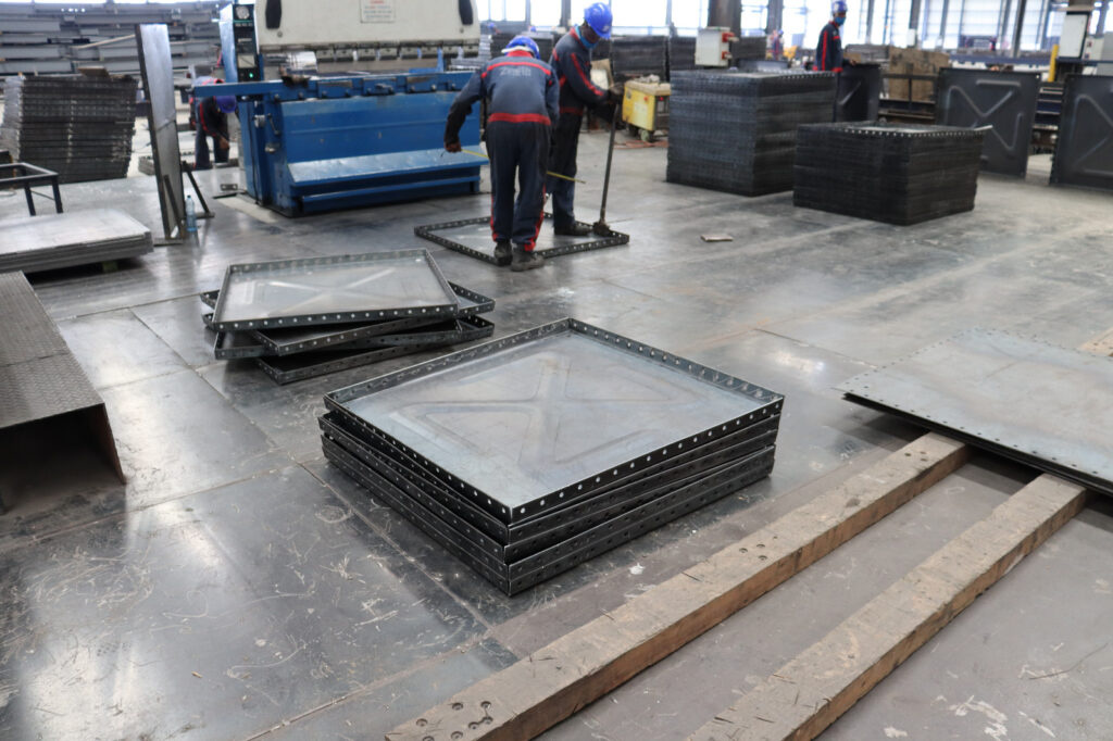 Steel structure assembly at Zenith Steel project site