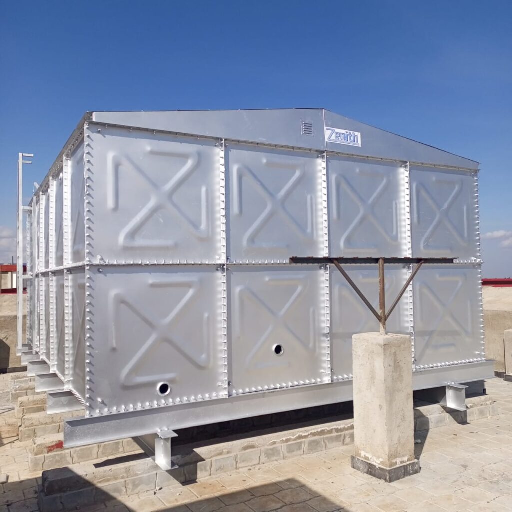 Structural steel erection at Zenith Steel construction site Kenya